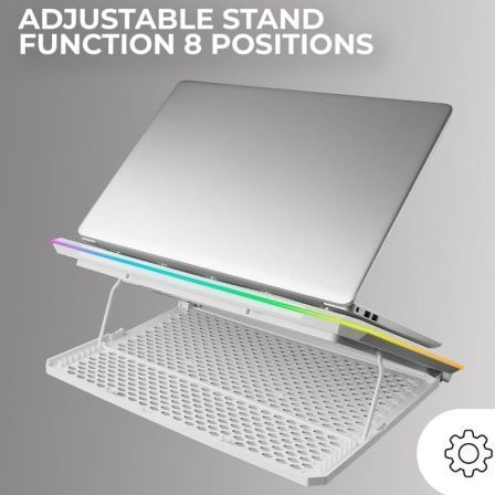Mars Gaming Notebook Cooler Pad MNBC13 A-RGB Blanco Hasta 17" 13 Ventiladores Función Stand Iluminación Mars Gaming Notebook Cooler Pad MNBC13 A-RGB Blanco Hasta 17" 13 Ventiladores Función Stand Iluminación